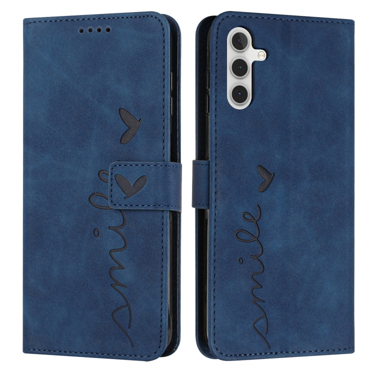 For Samsung Galaxy A13 5G Skin Feel Heart Pattern Leather Phone Case