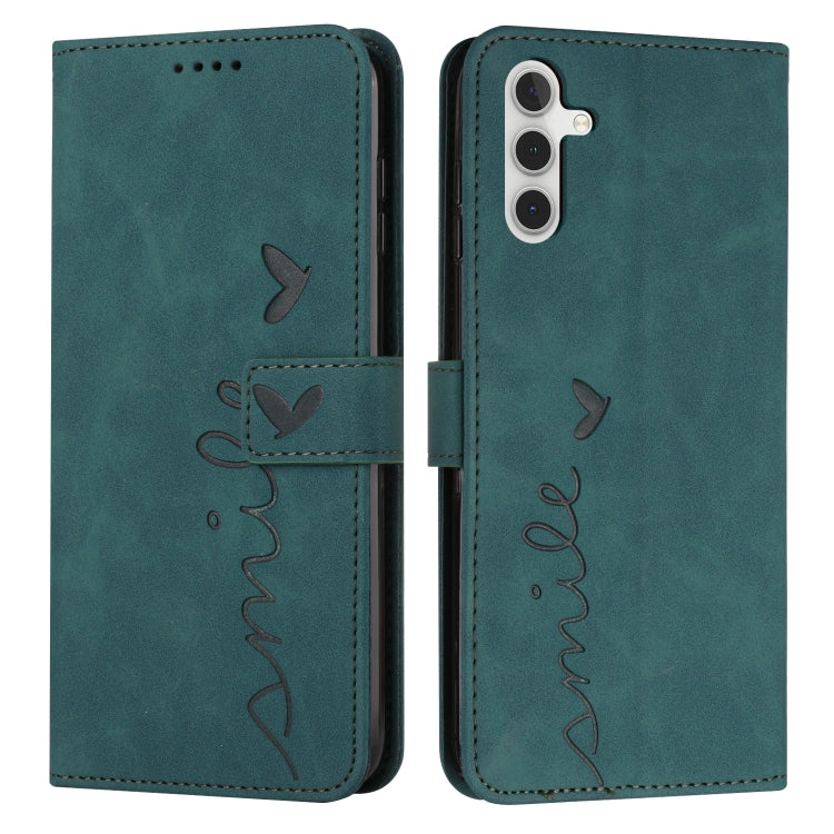 For Samsung Galaxy A13 5G Skin Feel Heart Pattern Leather Phone Case
