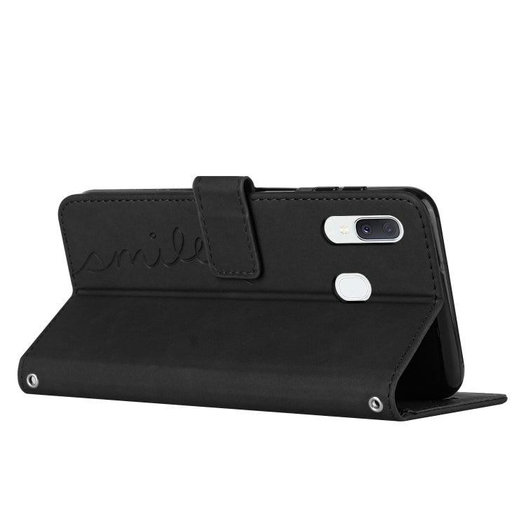 For Samsung Galaxy A20/A30 Skin Feel Heart Pattern Leather Phone Case