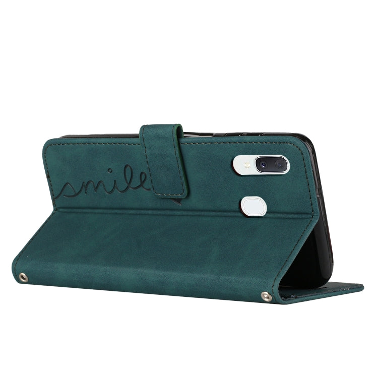 For Samsung Galaxy A20/A30 Skin Feel Heart Pattern Leather Phone Case