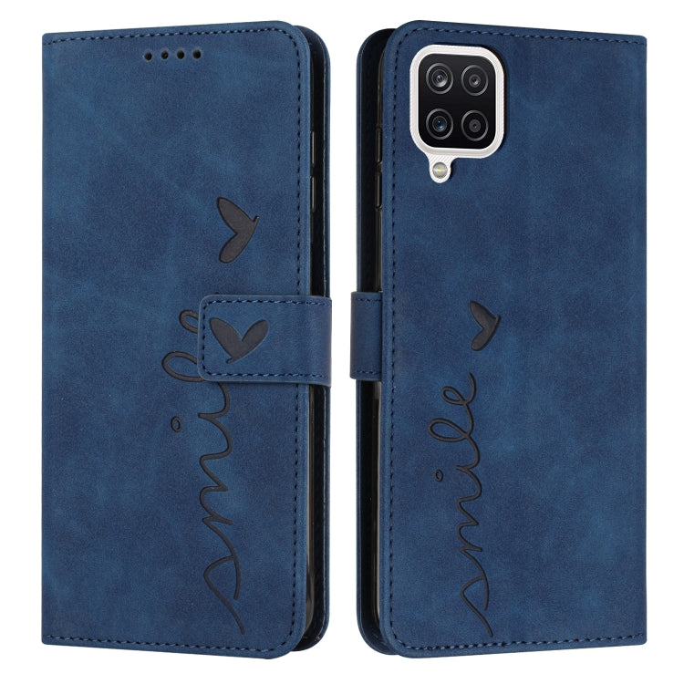 For Samsung Galaxy A22 4G Skin Feel Heart Pattern Leather Phone Case