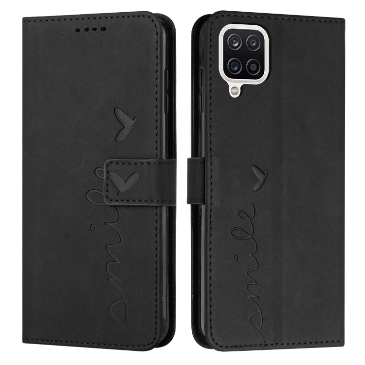 For Samsung Galaxy A22 4G Skin Feel Heart Pattern Leather Phone Case