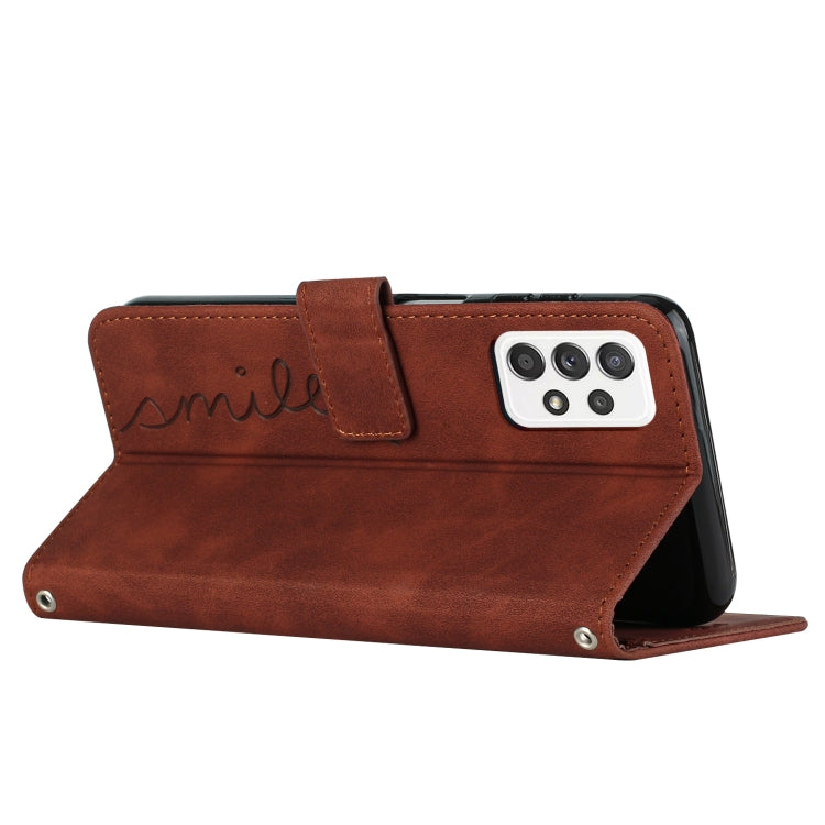 For Samsung Galaxy A33 5G Skin Feel Heart Pattern Leather Phone Case