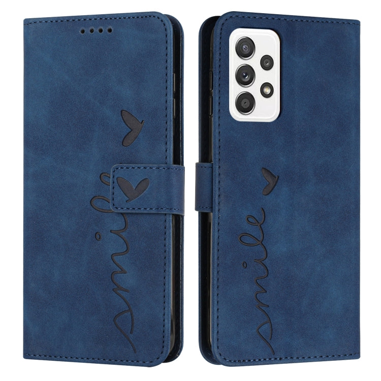 For Samsung Galaxy A33 5G Skin Feel Heart Pattern Leather Phone Case