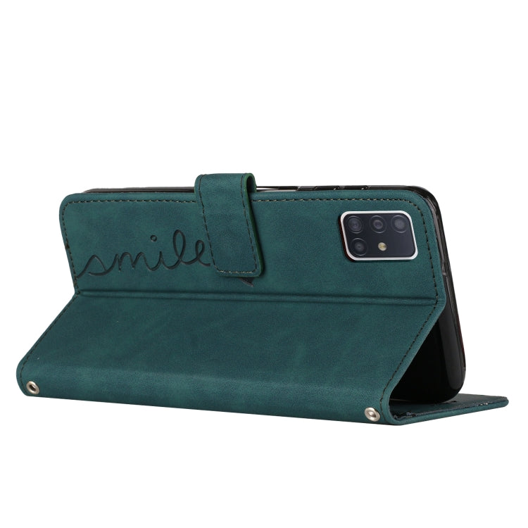 For Samsung Galaxy A51 5G Skin Feel Heart Pattern Leather Phone Case