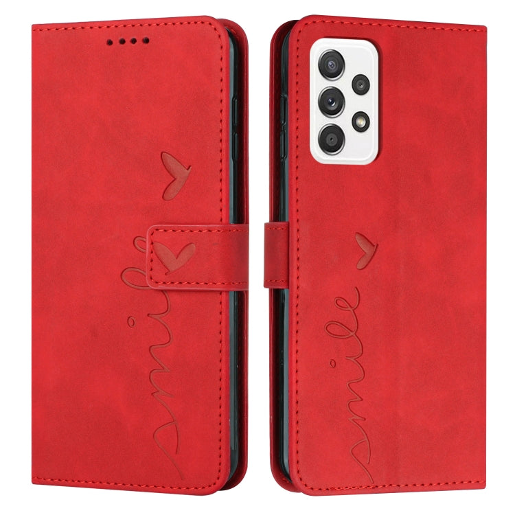For Samsung Galaxy A53 5G Skin Feel Heart Pattern Leather Phone Case