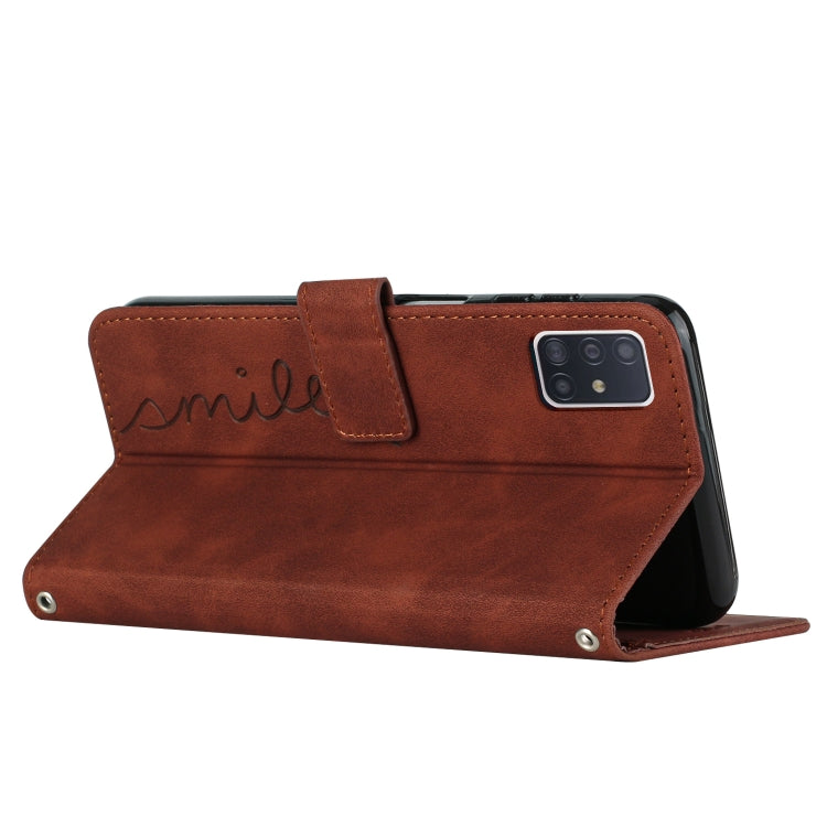 For Samsung Galaxy A71 5G Skin Feel Heart Pattern Leather Phone Case