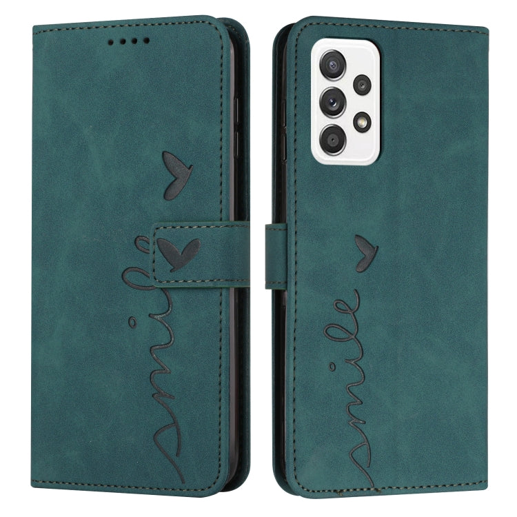 For Samsung Galaxy A72 Skin Feel Heart Pattern Leather Phone Case