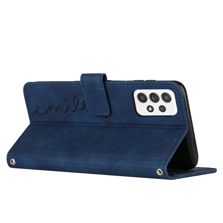 For Samsung Galaxy A73 5G Skin Feel Heart Pattern Leather Phone Case