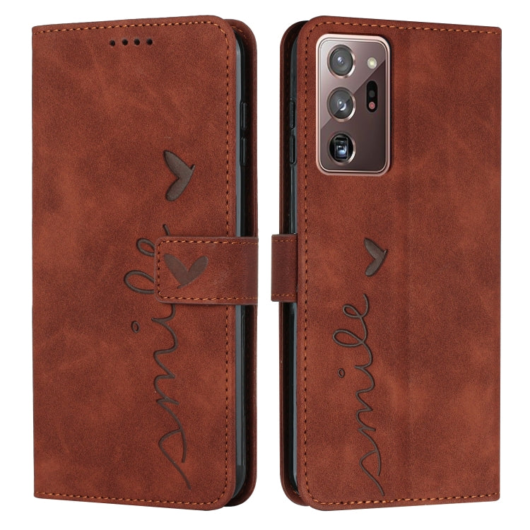 For Samsung Galaxy Note20 Ultra Skin Feel Heart Pattern Leather Phone Case