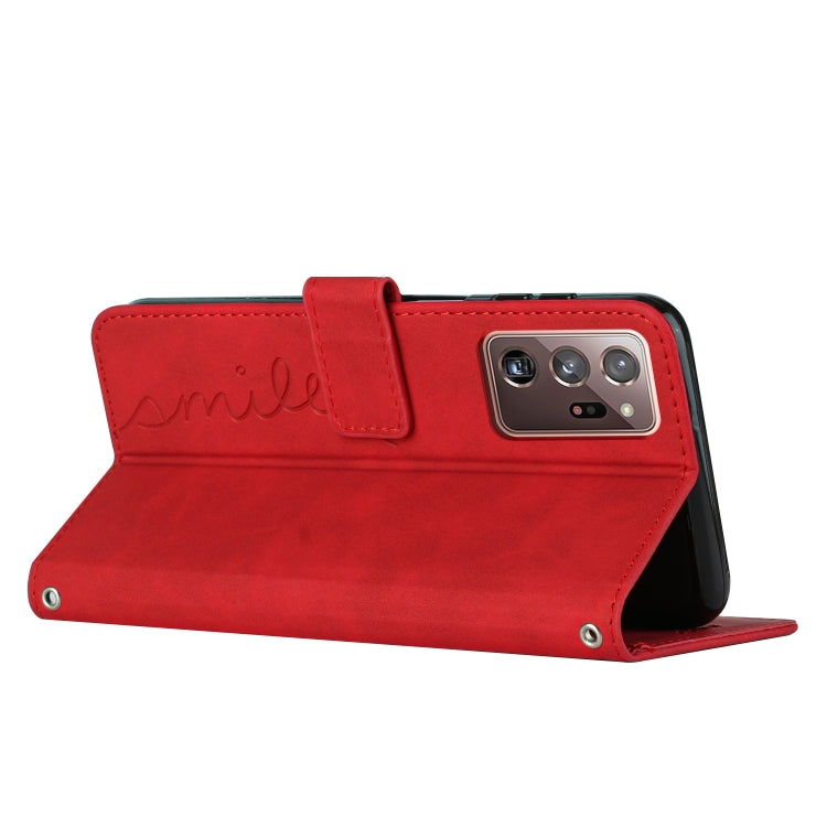 For Samsung Galaxy Note20 Ultra Skin Feel Heart Pattern Leather Phone Case