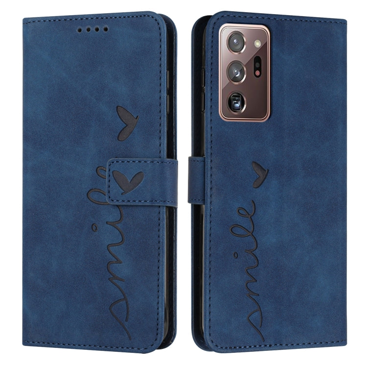 For Samsung Galaxy Note20 Ultra Skin Feel Heart Pattern Leather Phone Case