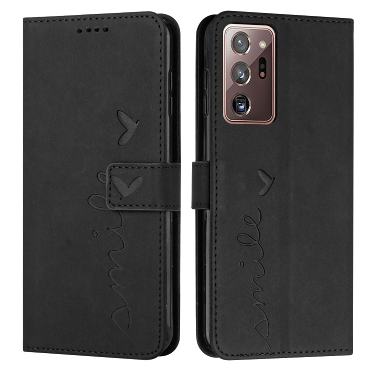 For Samsung Galaxy Note20 Ultra Skin Feel Heart Pattern Leather Phone Case