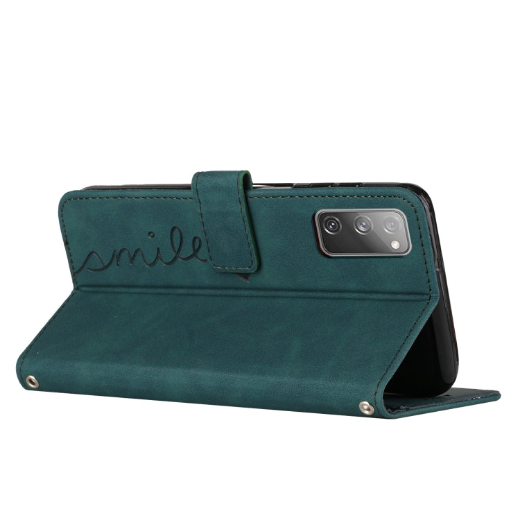 For Samsung Galaxy S20 FE Skin Feel Heart Pattern Leather Phone Case