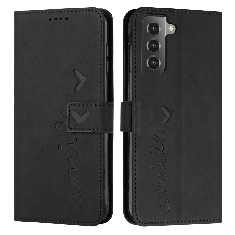 For Samsung Galaxy S21 Skin Feel Heart Pattern Leather Phone Case