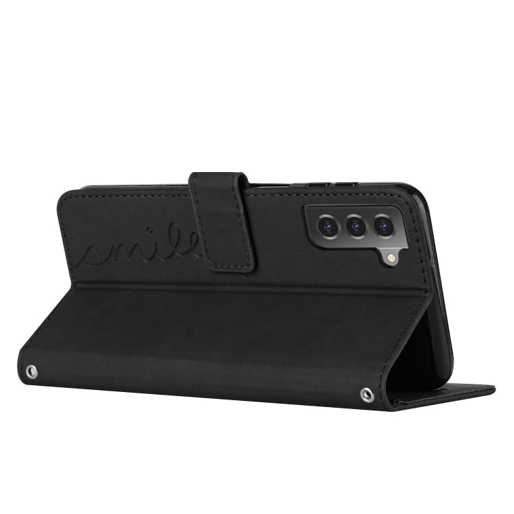 For Samsung Galaxy S21 Skin Feel Heart Pattern Leather Phone Case