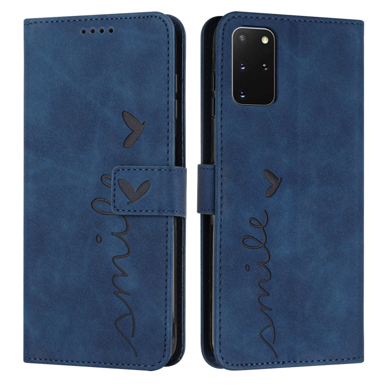 For Samsung Galaxy S21+ Skin Feel Heart Pattern Leather Phone Case