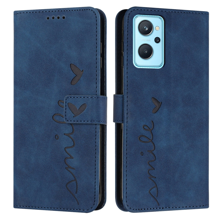 For OPPO Realme 9i Skin Feel Heart Pattern Leather Phone Case