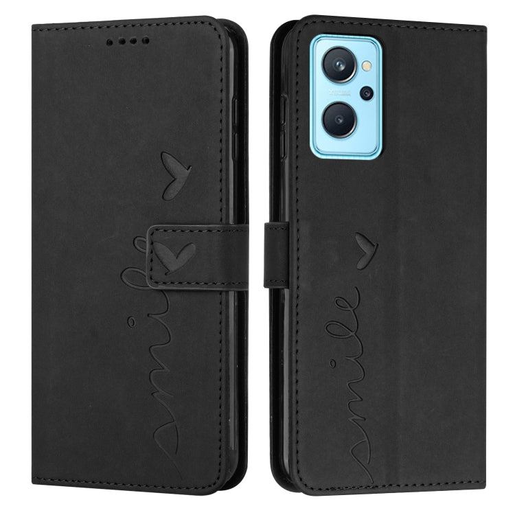 For OPPO Realme 9i Skin Feel Heart Pattern Leather Phone Case