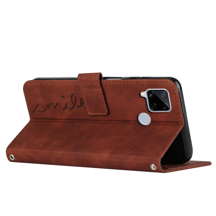 For OPPO Realme C12/C15 Skin Feel Heart Pattern Leather Phone Case