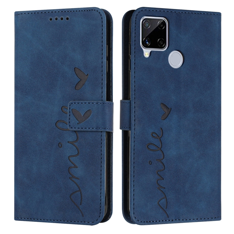 For OPPO Realme C12/C15 Skin Feel Heart Pattern Leather Phone Case