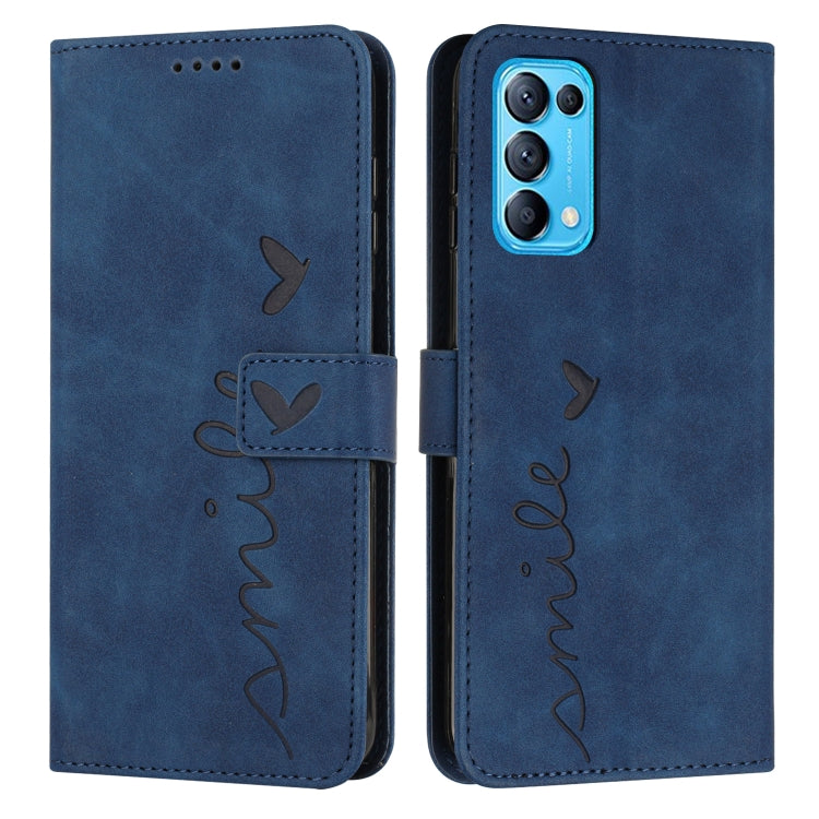 For OPPO Reno5 5G/Find X3 Lite Skin Feel Heart Pattern Leather Phone Case