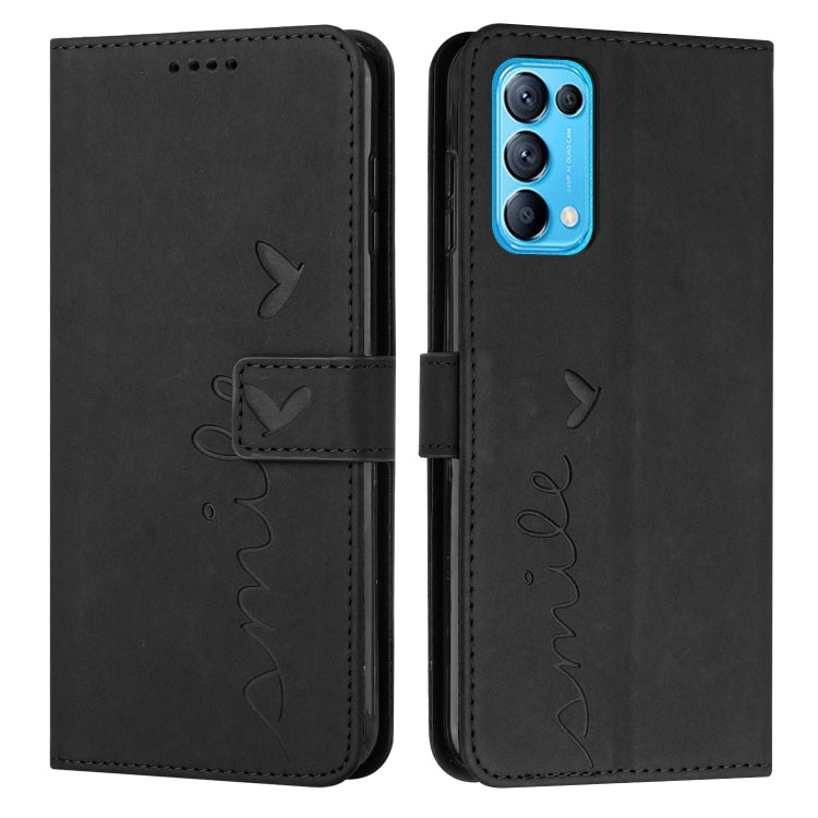 For OPPO Reno5 5G/Find X3 Lite Skin Feel Heart Pattern Leather Phone Case