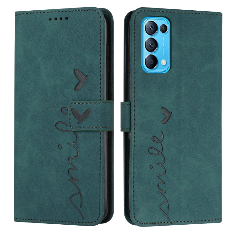 For OPPO Reno5 5G/Find X3 Lite Skin Feel Heart Pattern Leather Phone Case