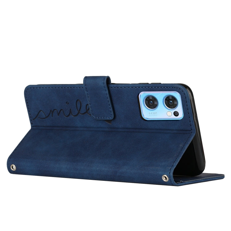 For OPPO Reno7 5G Skin Feel Heart Pattern Leather Phone Case