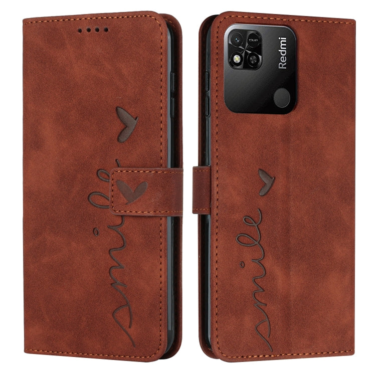 For Xiaomi Redmi 10C Skin Feel Heart Pattern Leather Phone Case