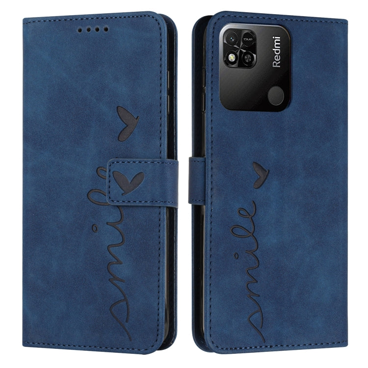 For Xiaomi Redmi 10C Skin Feel Heart Pattern Leather Phone Case