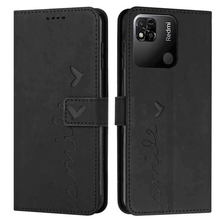 For Xiaomi Redmi 10C Skin Feel Heart Pattern Leather Phone Case