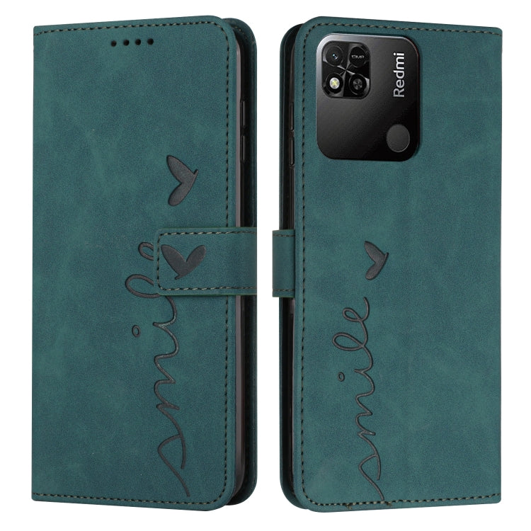 For Xiaomi Redmi 10C Skin Feel Heart Pattern Leather Phone Case