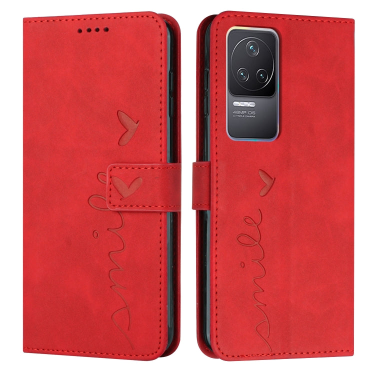 For Xiaomi Redmi K50/K50 Pro Skin Feel Heart Pattern Leather Phone Case