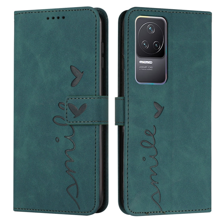 For Xiaomi Redmi K50/K50 Pro Skin Feel Heart Pattern Leather Phone Case
