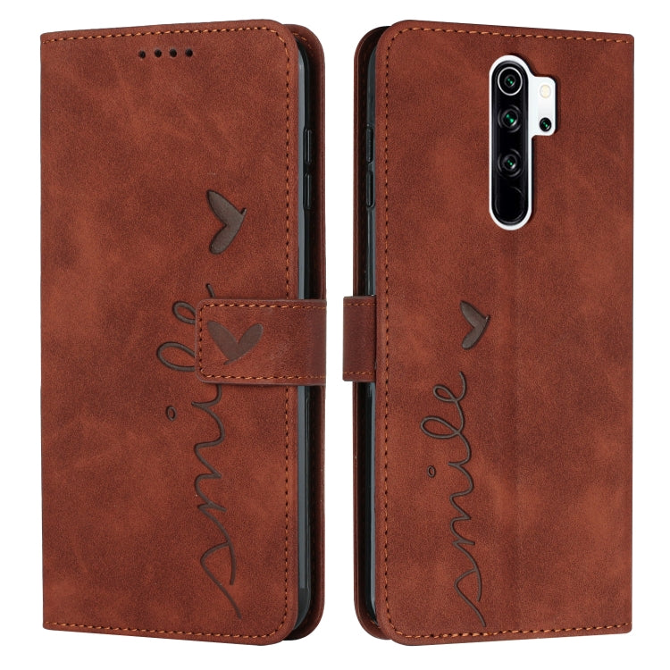 For Xiaomi Redmi Note 8 Pro Skin Feel Heart Pattern Leather Phone Case