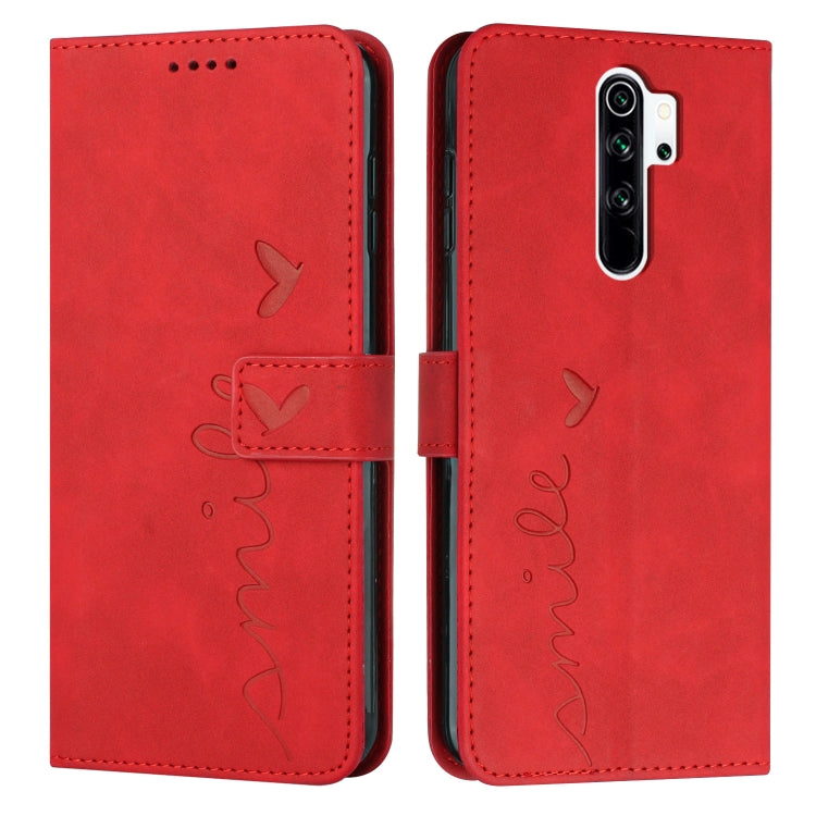 For Xiaomi Redmi Note 8 Pro Skin Feel Heart Pattern Leather Phone Case