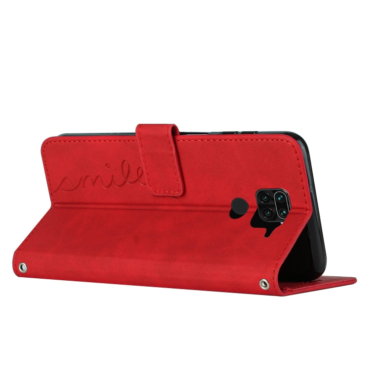 For Xiaomi Redmi Note 9 Skin Feel Heart Pattern Leather Phone Case