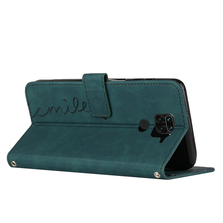 For Xiaomi Redmi Note 9 Skin Feel Heart Pattern Leather Phone Case