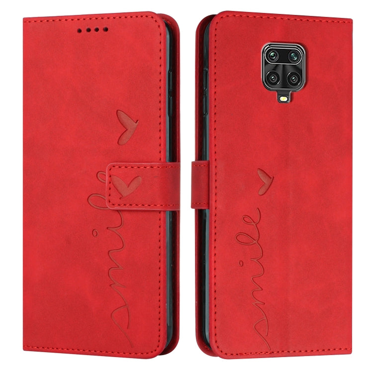 For Xiaomi Redmi Note 9s/Note 9 Pro Skin Feel Heart Pattern Leather Phone Case