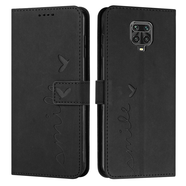 For Xiaomi Redmi Note 9s/Note 9 Pro Skin Feel Heart Pattern Leather Phone Case