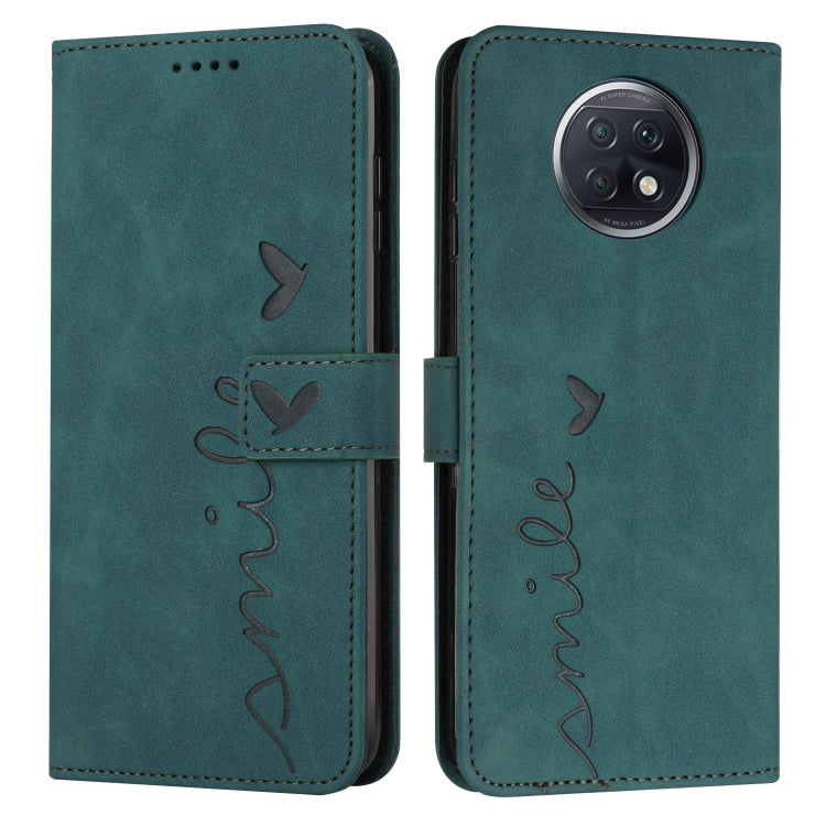 For Xiaomi Redmi Note 9T Skin Feel Heart Pattern Leather Phone Case