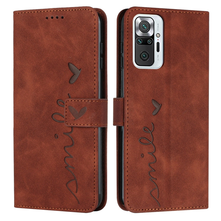 For Xiaomi Redmi Note 10 Pro Skin Feel Heart Pattern Leather Phone Case