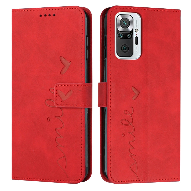 For Xiaomi Redmi Note 10 Pro Skin Feel Heart Pattern Leather Phone Case
