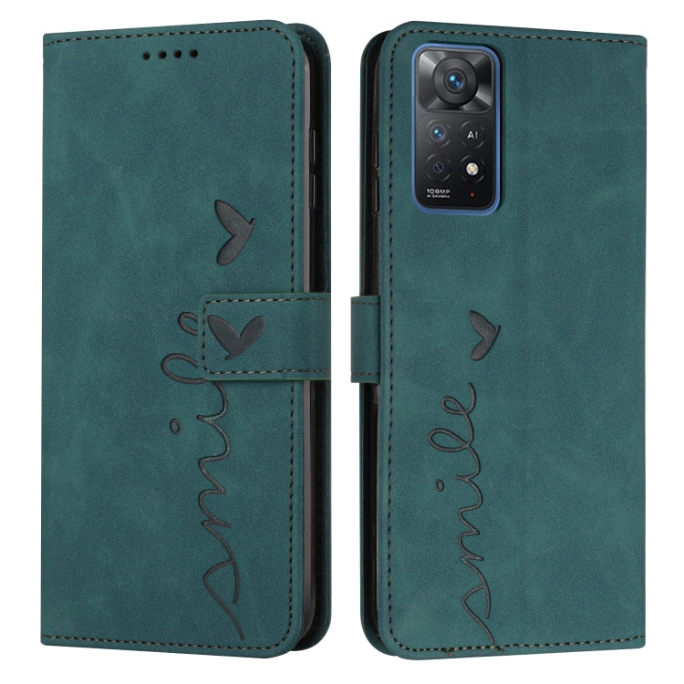 For Xiaomi Redmi Note 11 Pro Global Skin Feel Heart Pattern Leather Phone Case