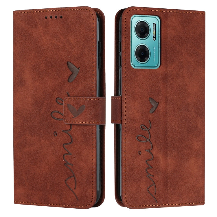 For Xiaomi Redmi Note 11e Skin Feel Heart Pattern Leather Phone Case