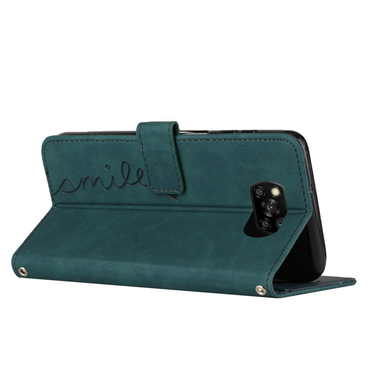 For Xiaomi Poco X3 NFC Skin Feel Heart Pattern Leather Phone Case