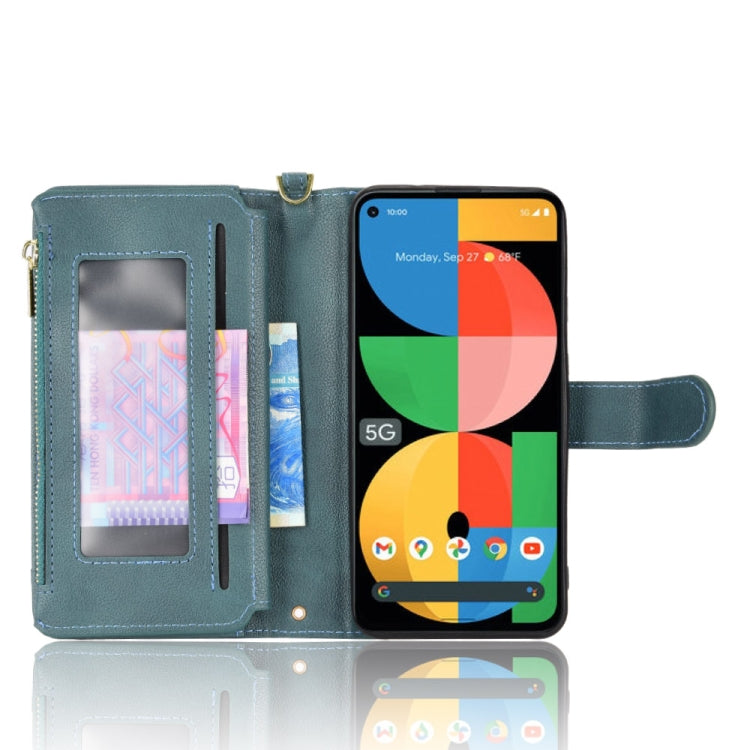 For Google Pixel 5a 5G Litchi Texture Zipper Leather Phone Case