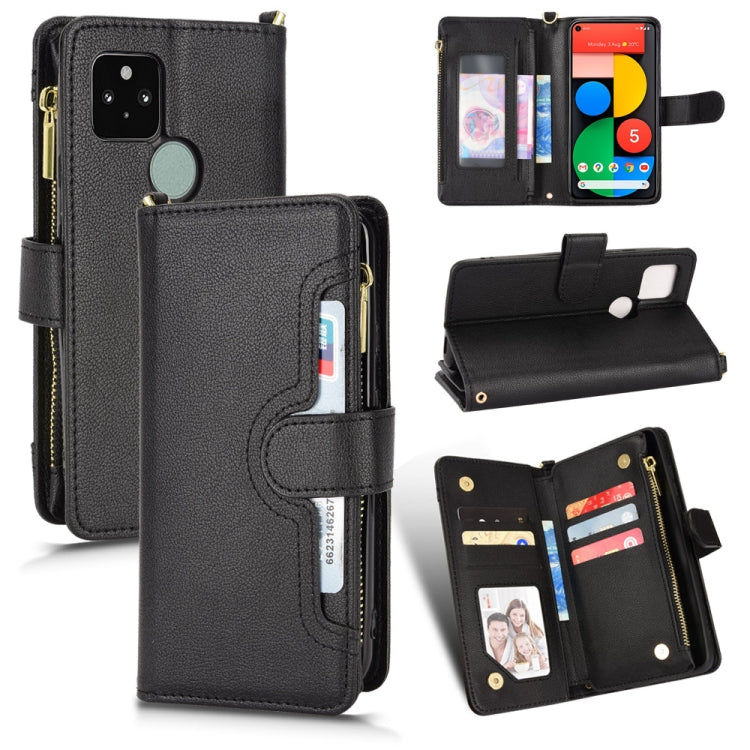 For Google Pixel 5 5G Litchi Texture Zipper Leather Phone Case