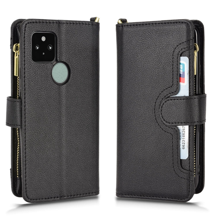 For Google Pixel 5 5G Litchi Texture Zipper Leather Phone Case